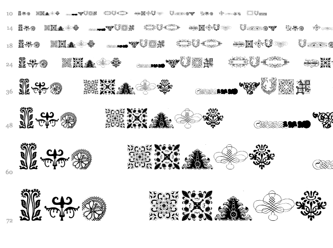 Rough Ornaments Free font waterfall